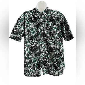 Men’s French Connection Vienne Spot Camo Button Front Shirt, Size Large